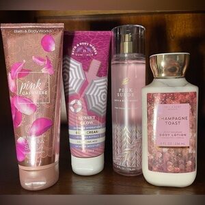 🌟HP🌟 PINK VARIETY SET OF 4 Bath Body Works 2 Creams 1 Mist 1 Lotion Retired